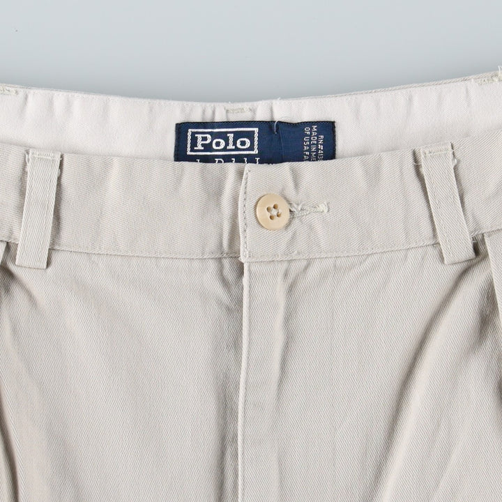 Ralph Lauren POLO by Ralph Lauren ANDREW PANT Two-pleat Chino Pants Men's Size W34 cotton ivory Vintage Second Hand