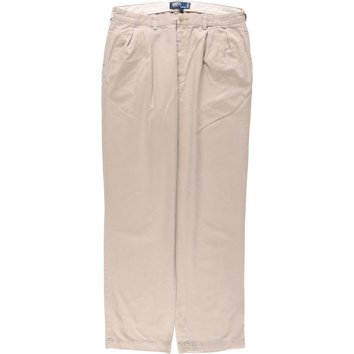 Ralph Lauren POLO by Ralph Lauren ANDREW PANT Two-pleat chino pants for men, equivalent to W34 cotton Beige type Vintage Second Hand