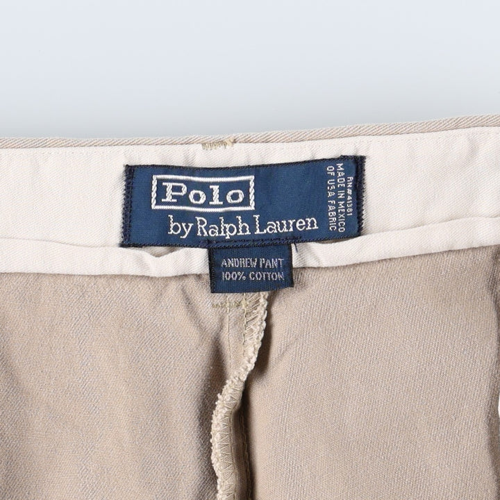Ralph Lauren POLO by Ralph Lauren ANDREW PANT Two-pleat chino pants for men, equivalent to W34 cotton Beige type Vintage Second Hand