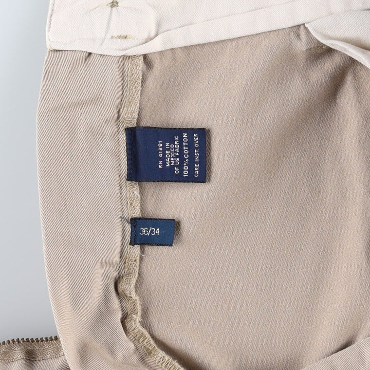 Ralph Lauren POLO by Ralph Lauren ANDREW PANT Two-pleat chino pants for men, equivalent to W34 cotton Beige type Vintage Second Hand