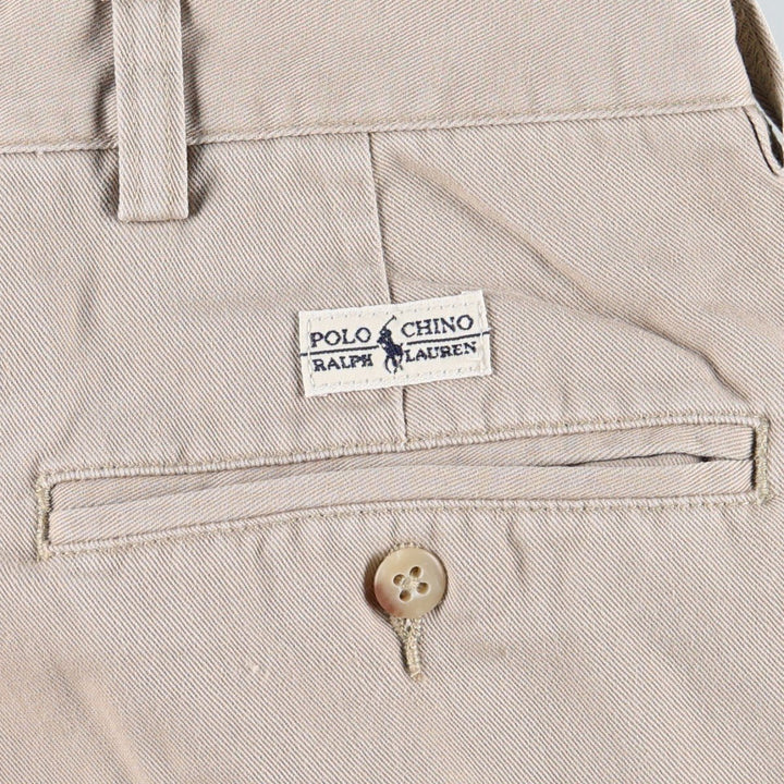 Ralph Lauren POLO by Ralph Lauren ANDREW PANT Two-pleat chino pants for men, equivalent to W34 cotton Beige type Vintage Second Hand