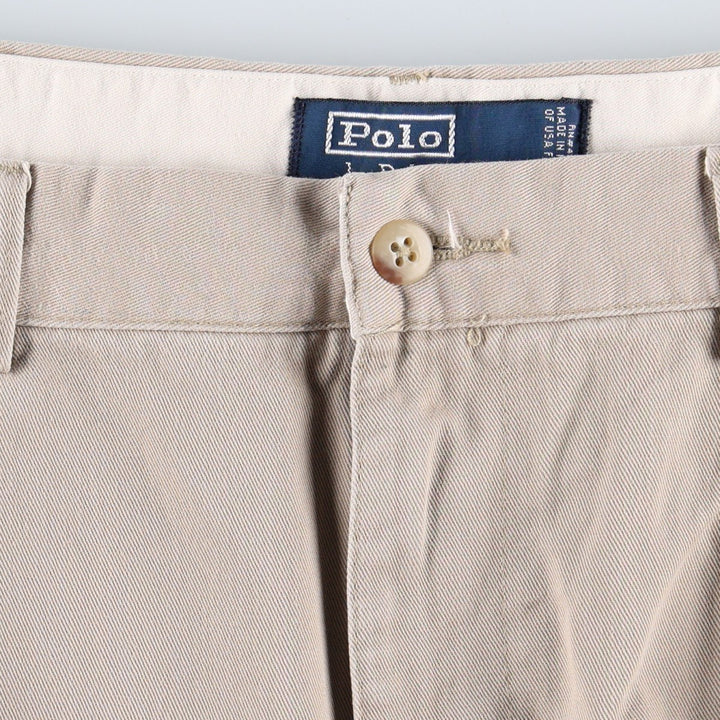 Ralph Lauren POLO by Ralph Lauren ANDREW PANT Two-pleat chino pants for men, equivalent to W34 cotton Beige type Vintage Second Hand