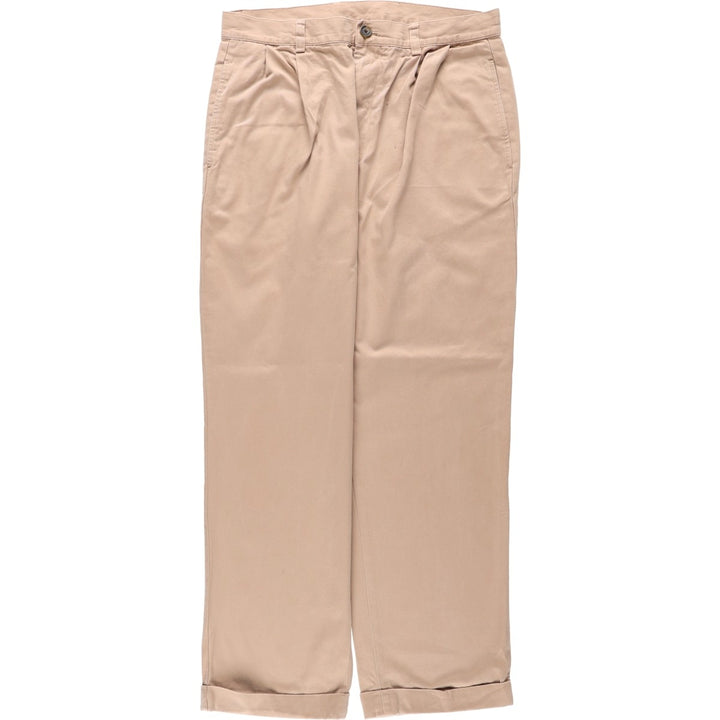 2000'S Brooks Brothers 346 Men's W33 equivalent, two-pleat trousers cotton beige type brown Vintage Second Hand