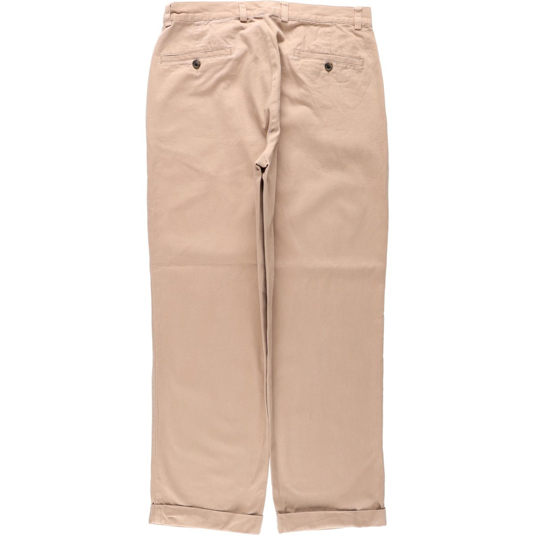 2000'S Brooks Brothers 346 Men's W33 equivalent, two-pleat trousers cotton beige type brown Vintage Second Hand