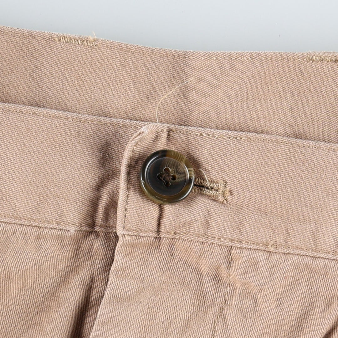 2000'S Brooks Brothers 346 Men's W33 equivalent, two-pleat trousers cotton beige type brown Vintage Second Hand