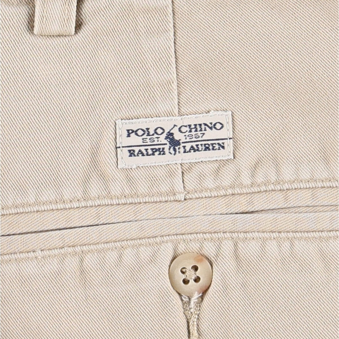 Ralph Lauren POLO RALPH LAUREN HAMMOND PANT, two-pleat chino pants, men's size W36 cotton Beige type Vintage Second Hand
