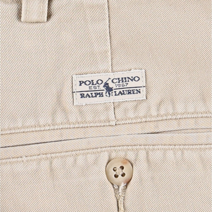Ralph Lauren POLO RALPH LAUREN HAMMOND PANT, two-pleat chino pants, men's size W36 cotton Beige type Vintage Second Hand