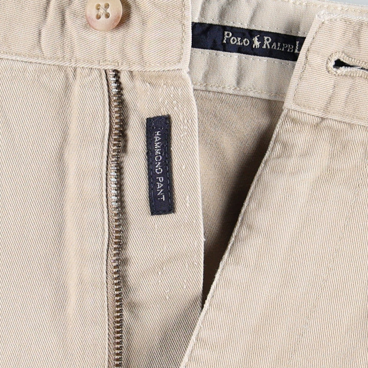 Ralph Lauren POLO RALPH LAUREN HAMMOND PANT, two-pleat chino pants, men's size W36 cotton Beige type Vintage Second Hand