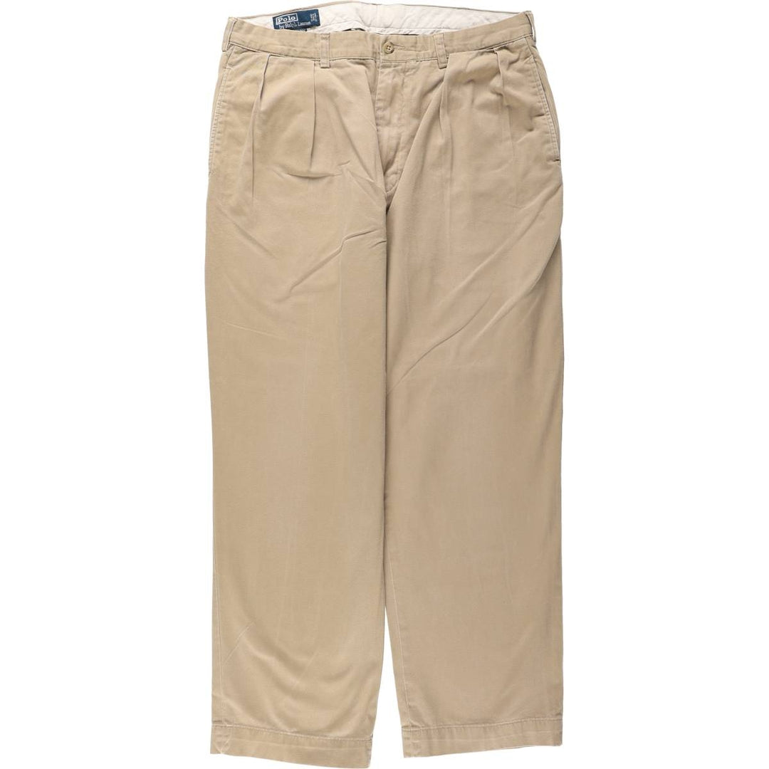 Ralph Lauren POLO by Ralph Lauren ANDREW PANT Two-pleat Chino Pants Men's W35 equivalent cotton Beige type Vintage Second Hand