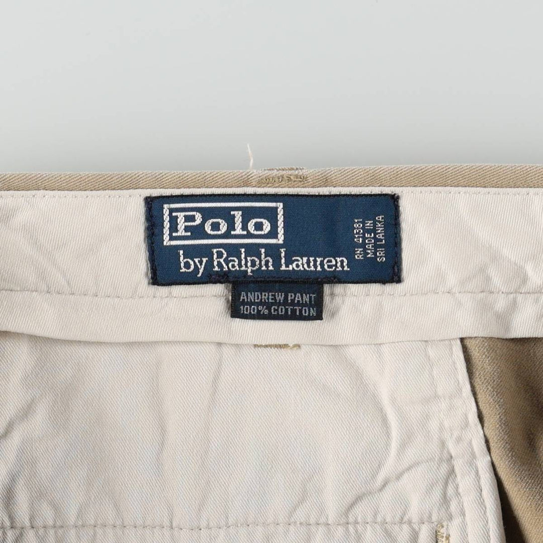 Ralph Lauren POLO by Ralph Lauren ANDREW PANT Two-pleat Chino Pants Men's W35 equivalent cotton Beige type Vintage Second Hand