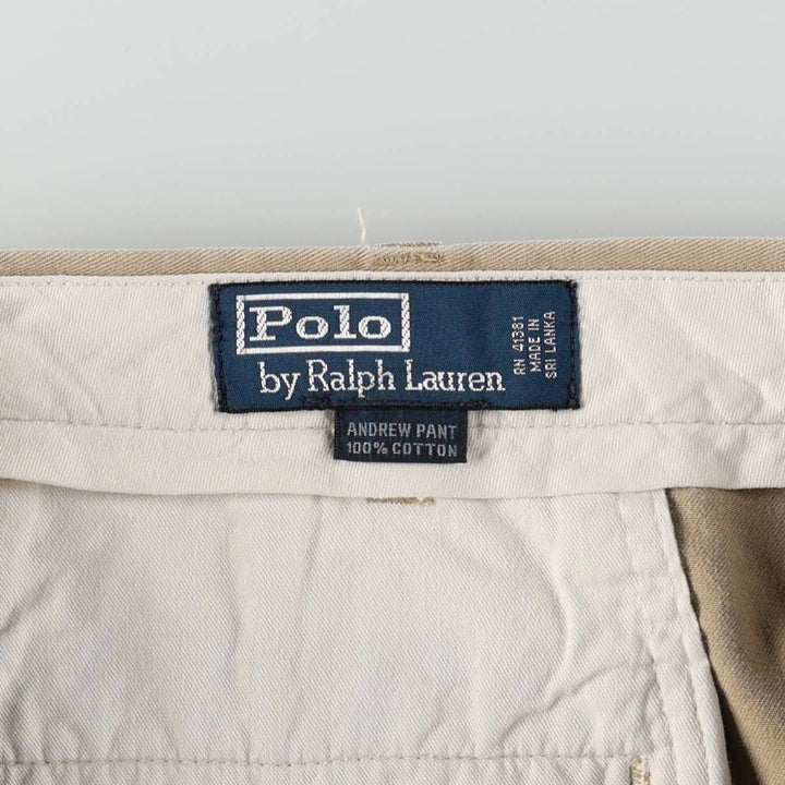 Ralph Lauren POLO by Ralph Lauren ANDREW PANT Two-pleat Chino Pants Men's W35 equivalent cotton Beige type Vintage Second Hand
