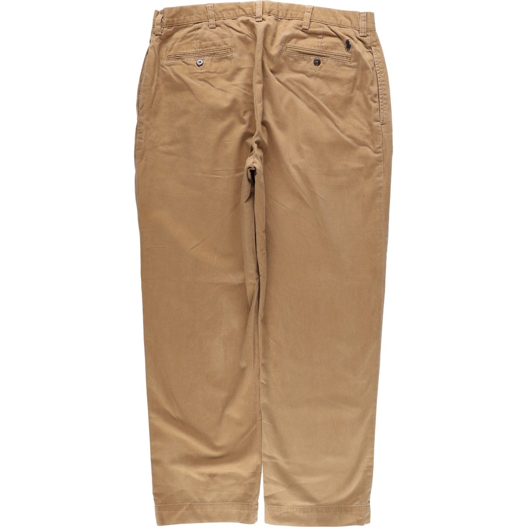 Ralph Lauren POLO by Ralph Lauren ETHAN PANT Two-pleat chino pants for men, size W36 cotton brown type Vintage Second Hand