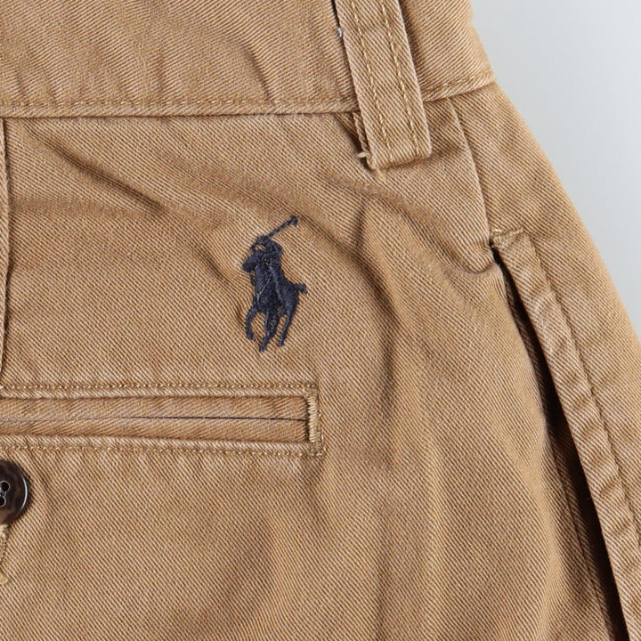 Ralph Lauren POLO by Ralph Lauren ETHAN PANT Two-pleat chino pants for men, size W36 cotton brown type Vintage Second Hand