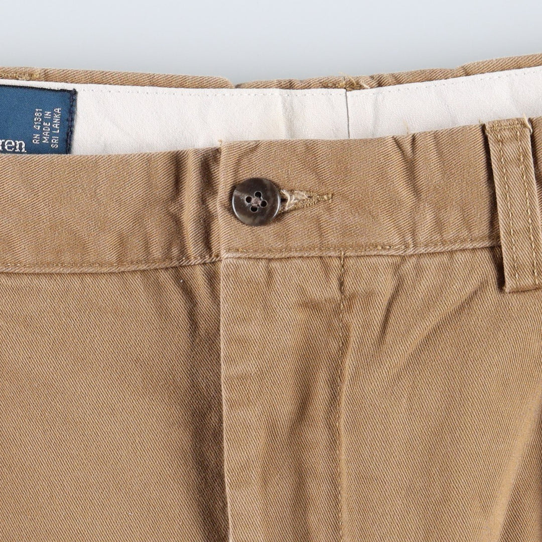 Ralph Lauren POLO by Ralph Lauren ETHAN PANT Two-pleat chino pants for men, size W36 cotton brown type Vintage Second Hand