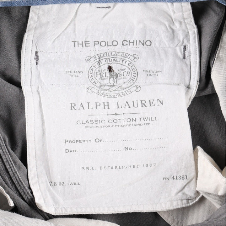 Vintage 90'S Ralph Lauren POLO RALPH LAUREN CLASSIC FIT Chino Pants, Men's W37 (approx.) cotton gray type Vintage Second Hand