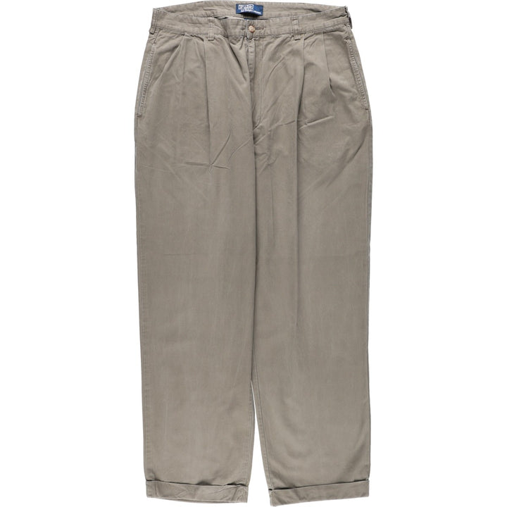 Ralph Lauren POLO by Ralph Lauren HAMMOND PANT Two-pleat Chino Pants Men's W35 equivalent cotton Khaki type brown Vintage Second Hand