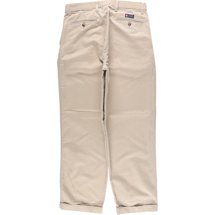 Ralph Lauren CHAPS Two-Pleat Chino Pants, Men's Size W33 (approx.) cotton Beige type Vintage Second Hand