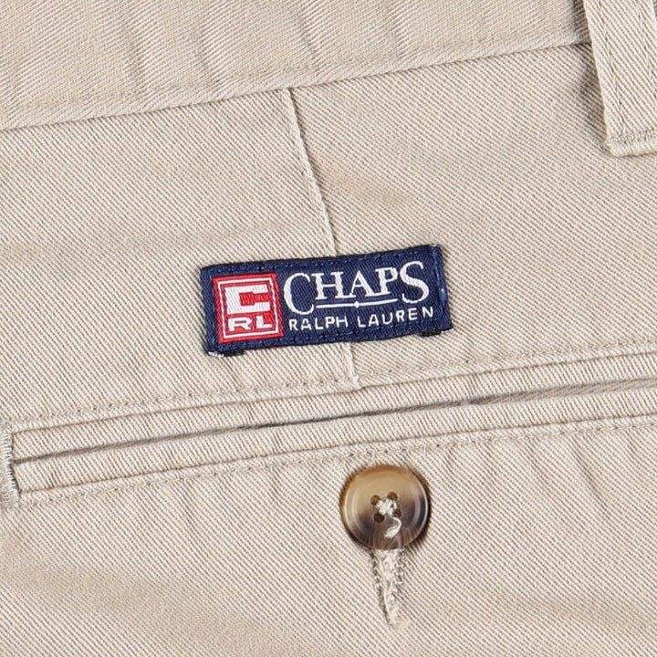 Ralph Lauren CHAPS Two-Pleat Chino Pants, Men's Size W33 (approx.) cotton Beige type Vintage Second Hand