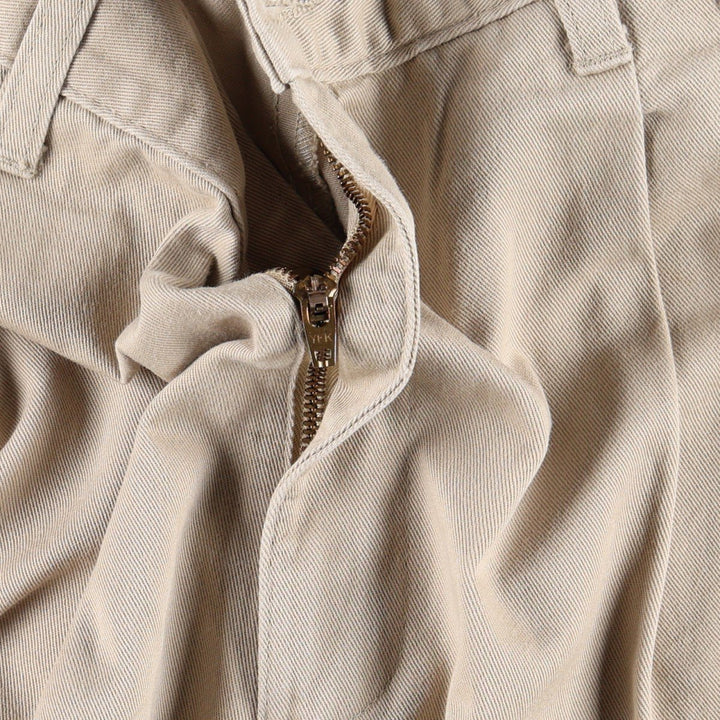 Ralph Lauren CHAPS Two-Pleat Chino Pants, Men's Size W33 (approx.) cotton Beige type Vintage Second Hand