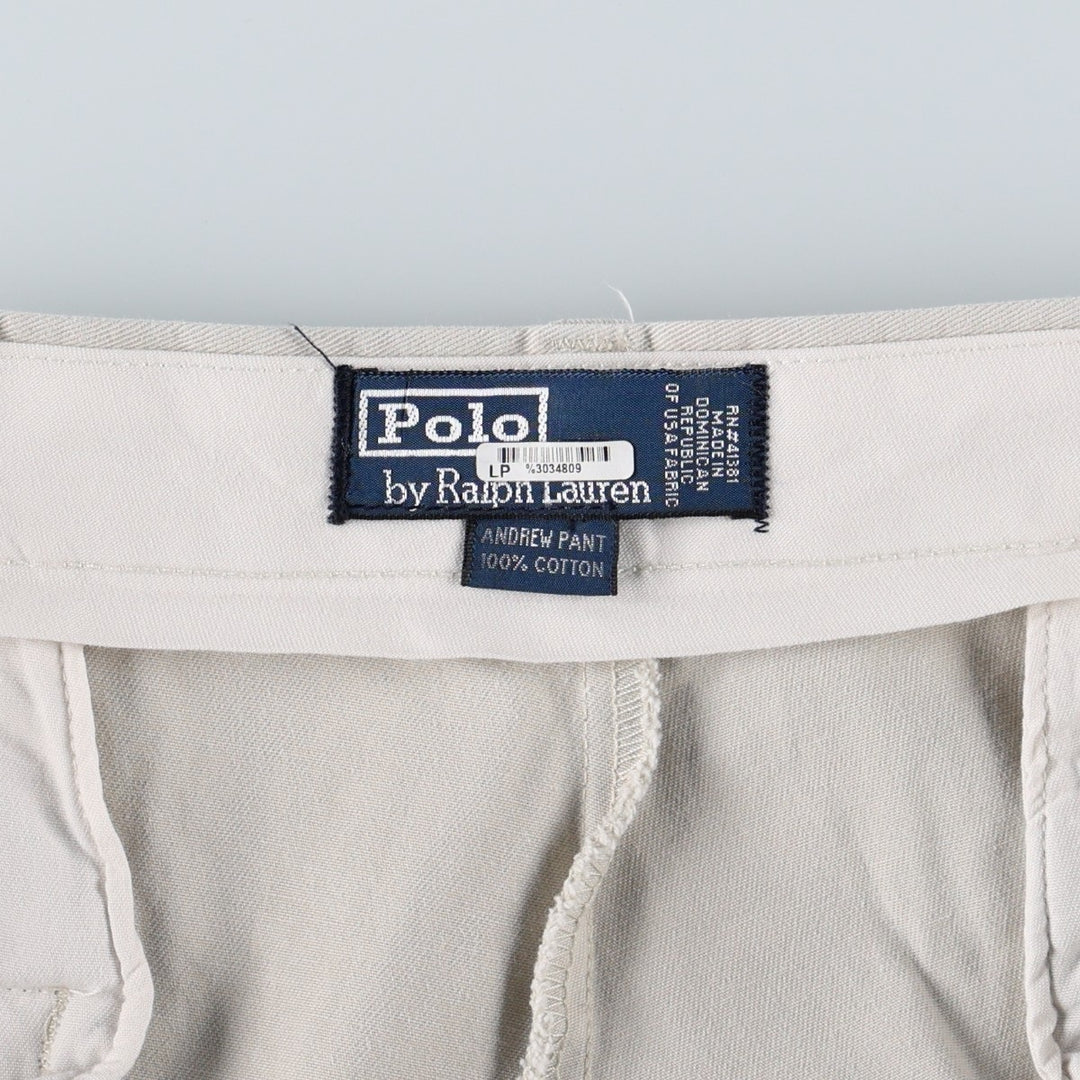 Ralph Lauren POLO by Ralph Lauren ANDREW PANT Two-pleat Chino Pants Men's W33 equivalent cotton ivory Vintage Second Hand
