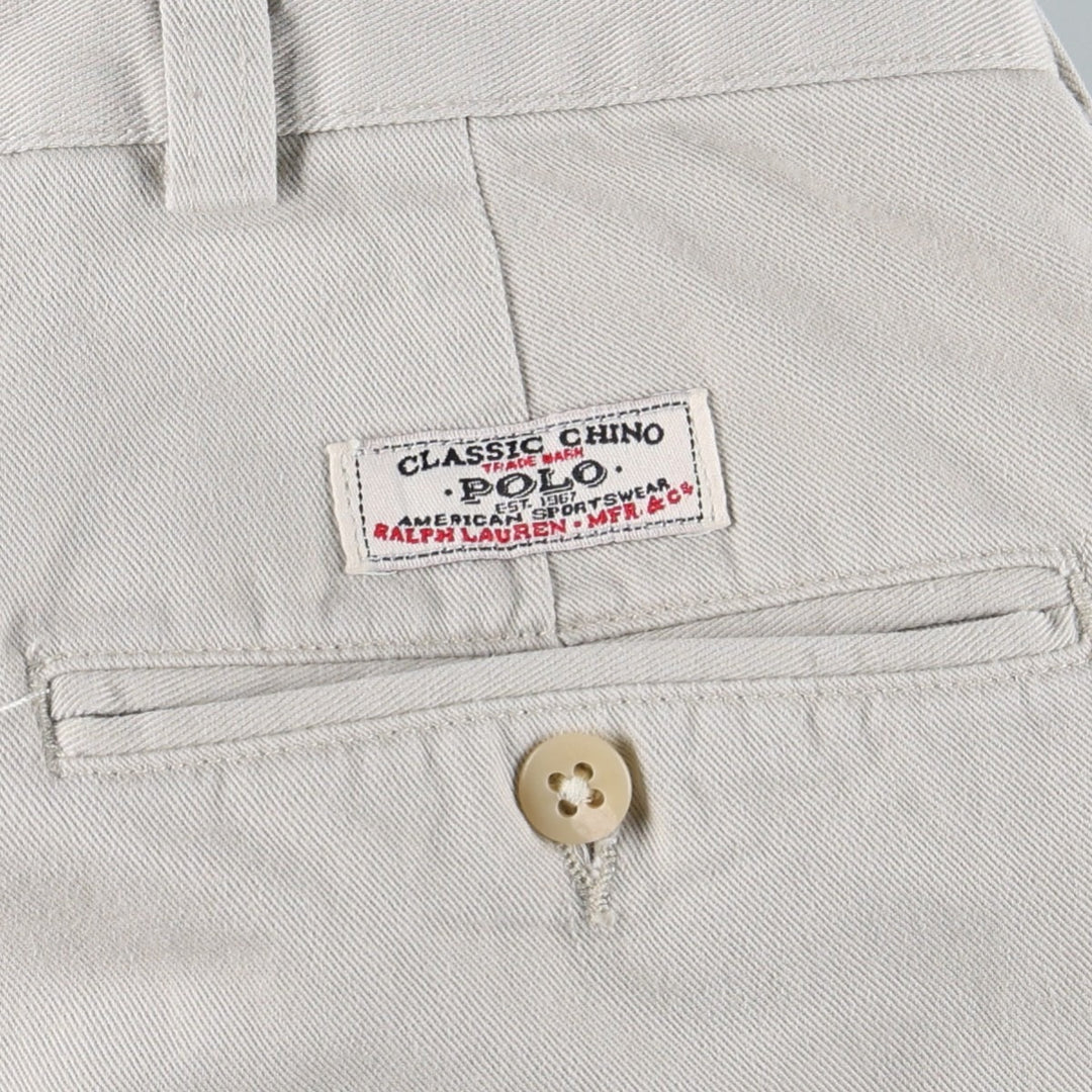 Ralph Lauren POLO by Ralph Lauren ANDREW PANT Two-pleat Chino Pants Men's W33 equivalent cotton ivory Vintage Second Hand