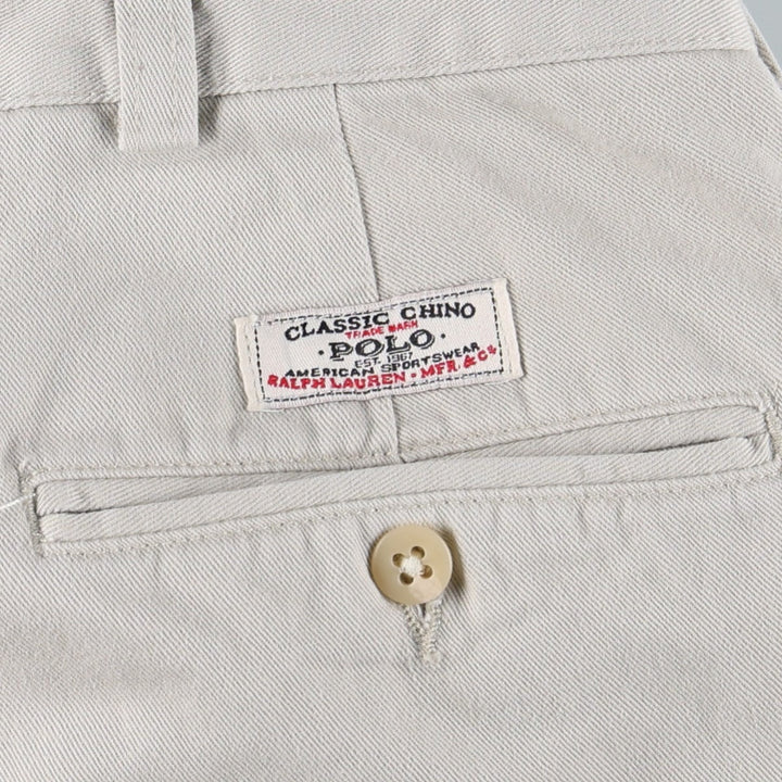 Ralph Lauren POLO by Ralph Lauren ANDREW PANT Two-pleat Chino Pants Men's W33 equivalent cotton ivory Vintage Second Hand