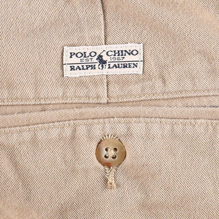 Ralph Lauren Polo Ralph Lauren Two-pleat Chino Pants for Men, W35 cotton Beige type Vintage Second Hand