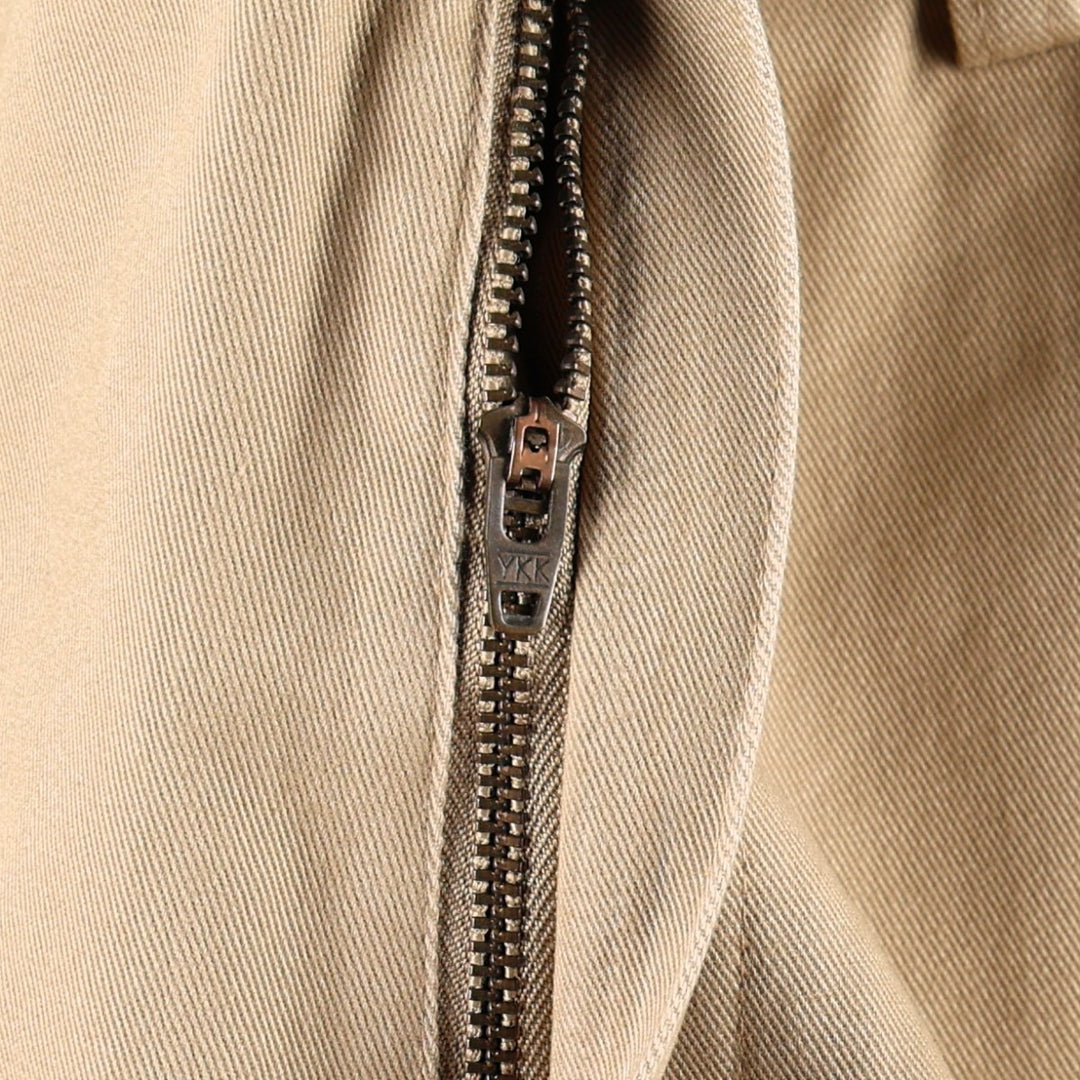 2000'S LLBean Classic Fit Men's Wide Leg Pants (equivalent to W32) with Zipper Fly cotton beige type brown Vintage Second Hand