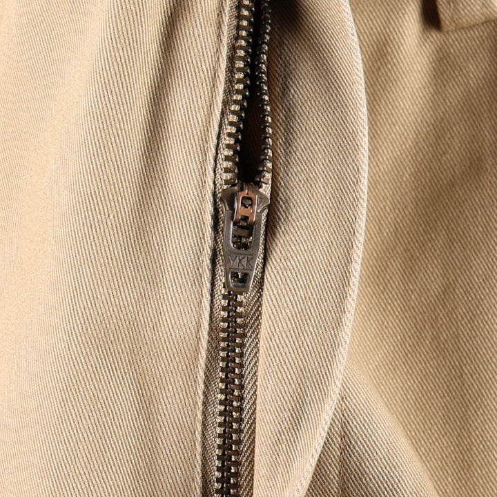 2000'S LLBean Classic Fit Men's Wide Leg Pants (equivalent to W32) with Zipper Fly cotton beige type brown Vintage Second Hand