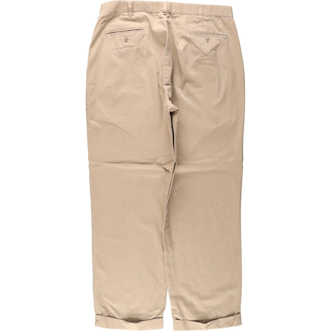 90'S Ralph Lauren POLO by Ralph Lauren HAMMOND PANT Men's W34 equivalent Wide Leg Pants Vintage cotton beige type brown Vintage Second Hand