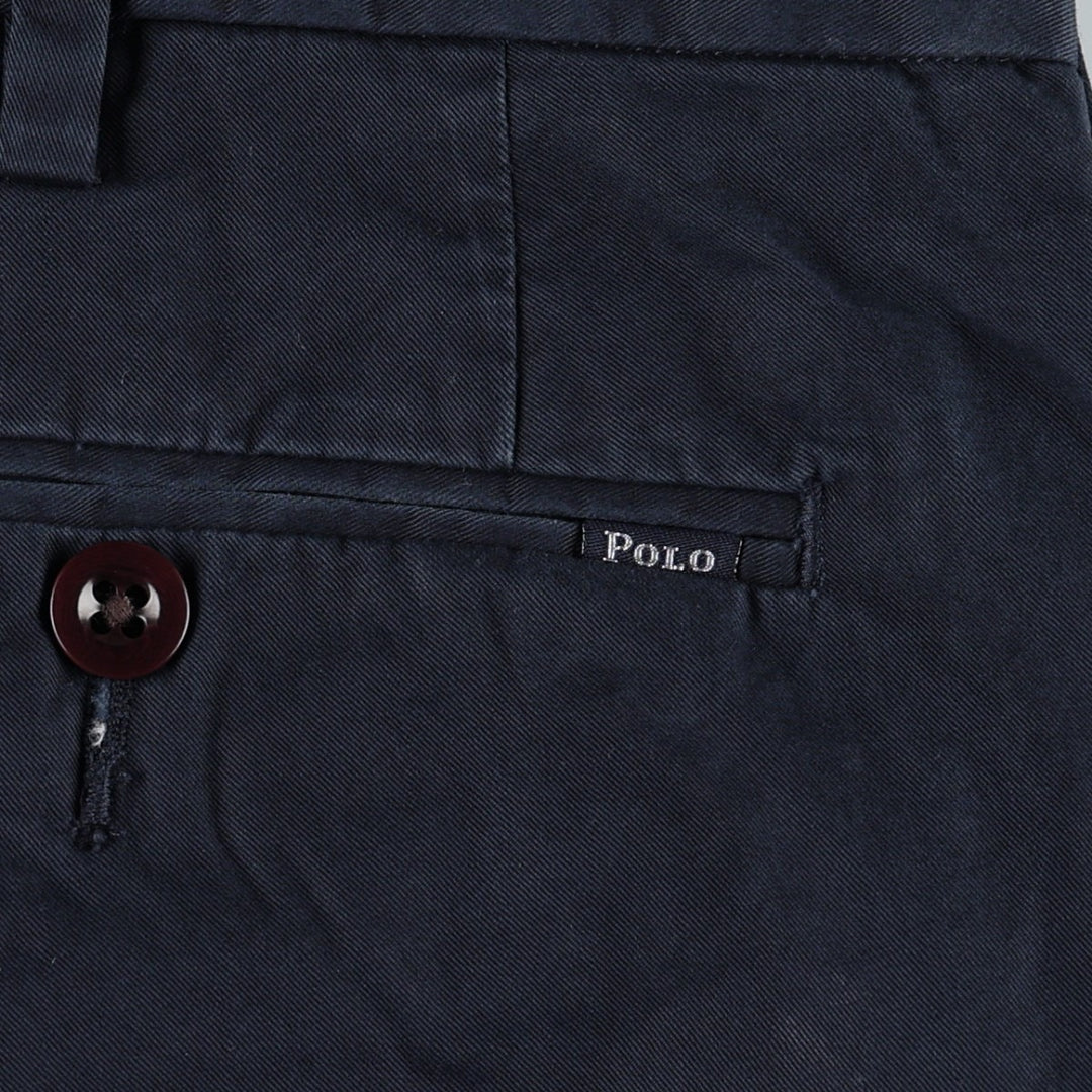 Ralph Lauren POLO by Ralph Lauren CLASSIC FIT Men's Wide-Leg Pants (equivalent to W34) cotton navy blue type Vintage Second Hand
