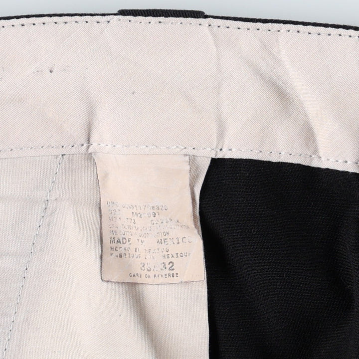 Dickies logo patch double-knee work pants, men's size W33 (approx.) polyester black type Vintage Second Hand