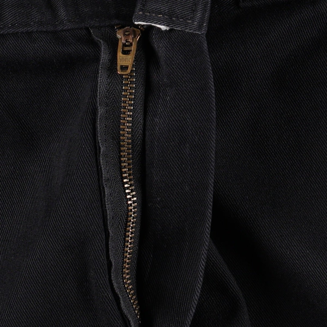Dickies logo patch double-knee work pants, men's size W33 (approx.) polyester black type Vintage Second Hand