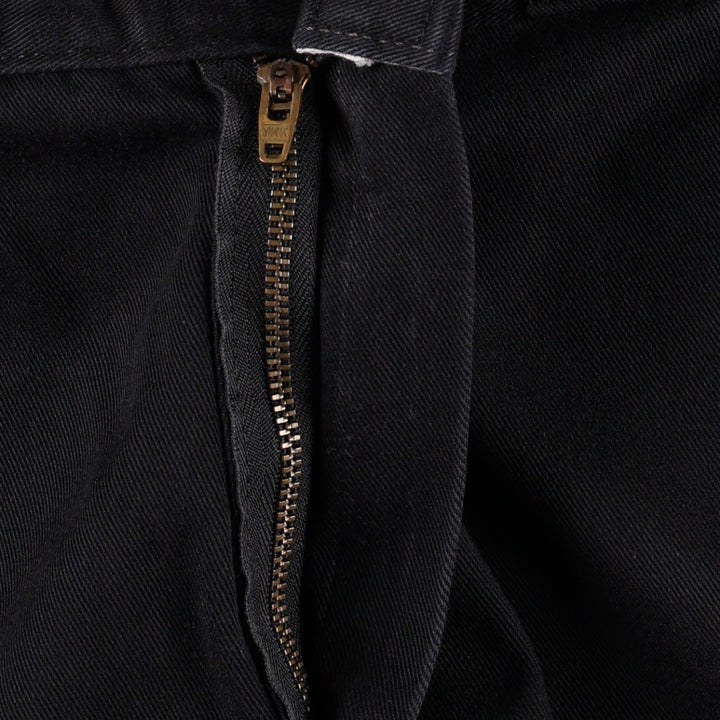 Dickies logo patch double-knee work pants, men's size W33 (approx.) polyester black type Vintage Second Hand