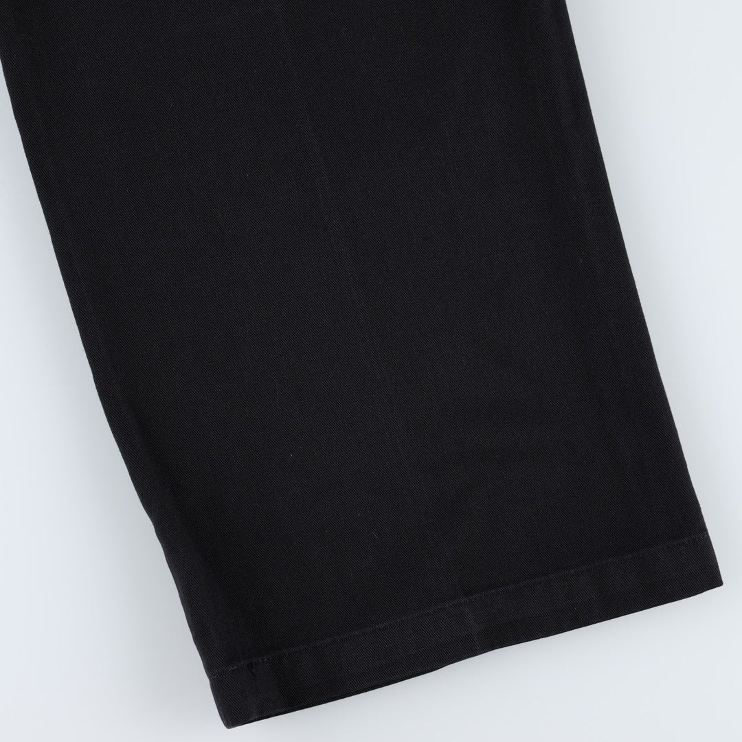 Dickies logo patch double-knee work pants, men's size W33 (approx.) polyester black type Vintage Second Hand
