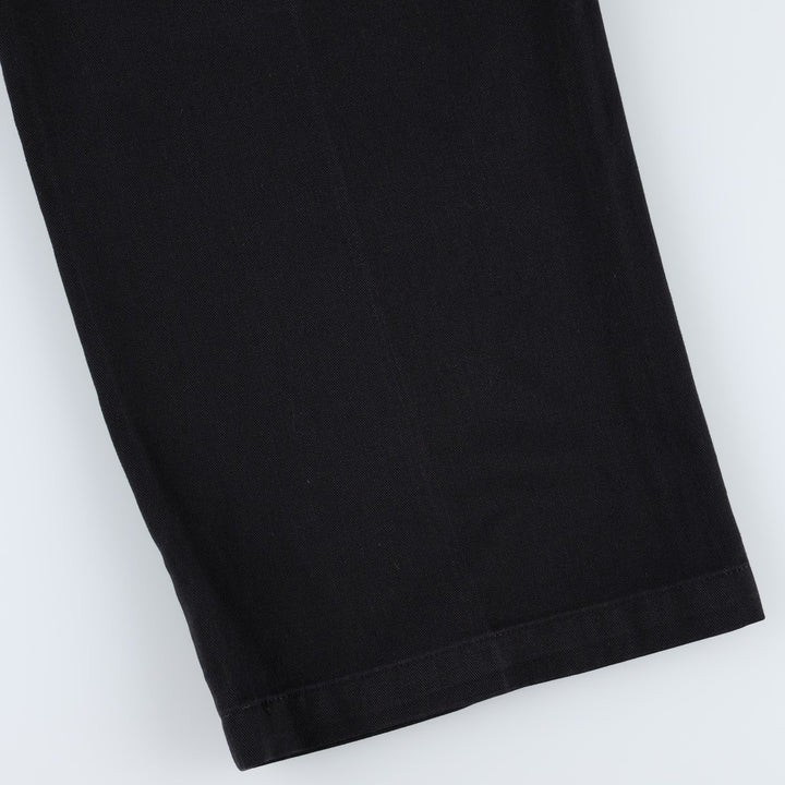 Dickies logo patch double-knee work pants, men's size W33 (approx.) polyester black type Vintage Second Hand