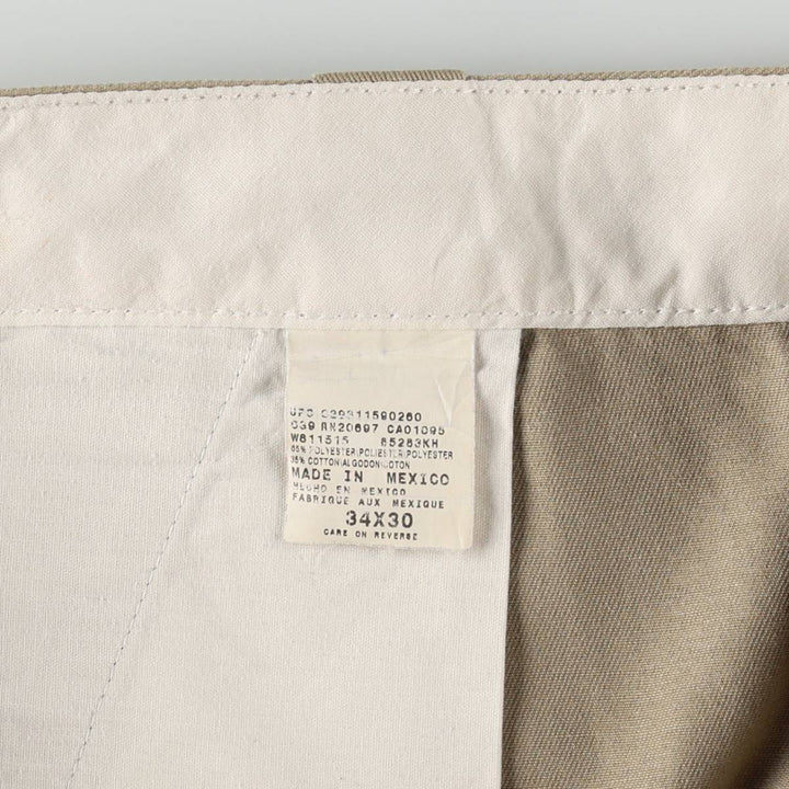 Dickies Double Knee Work Pants Men's W34 polyester beige type brown Vintage Second Hand