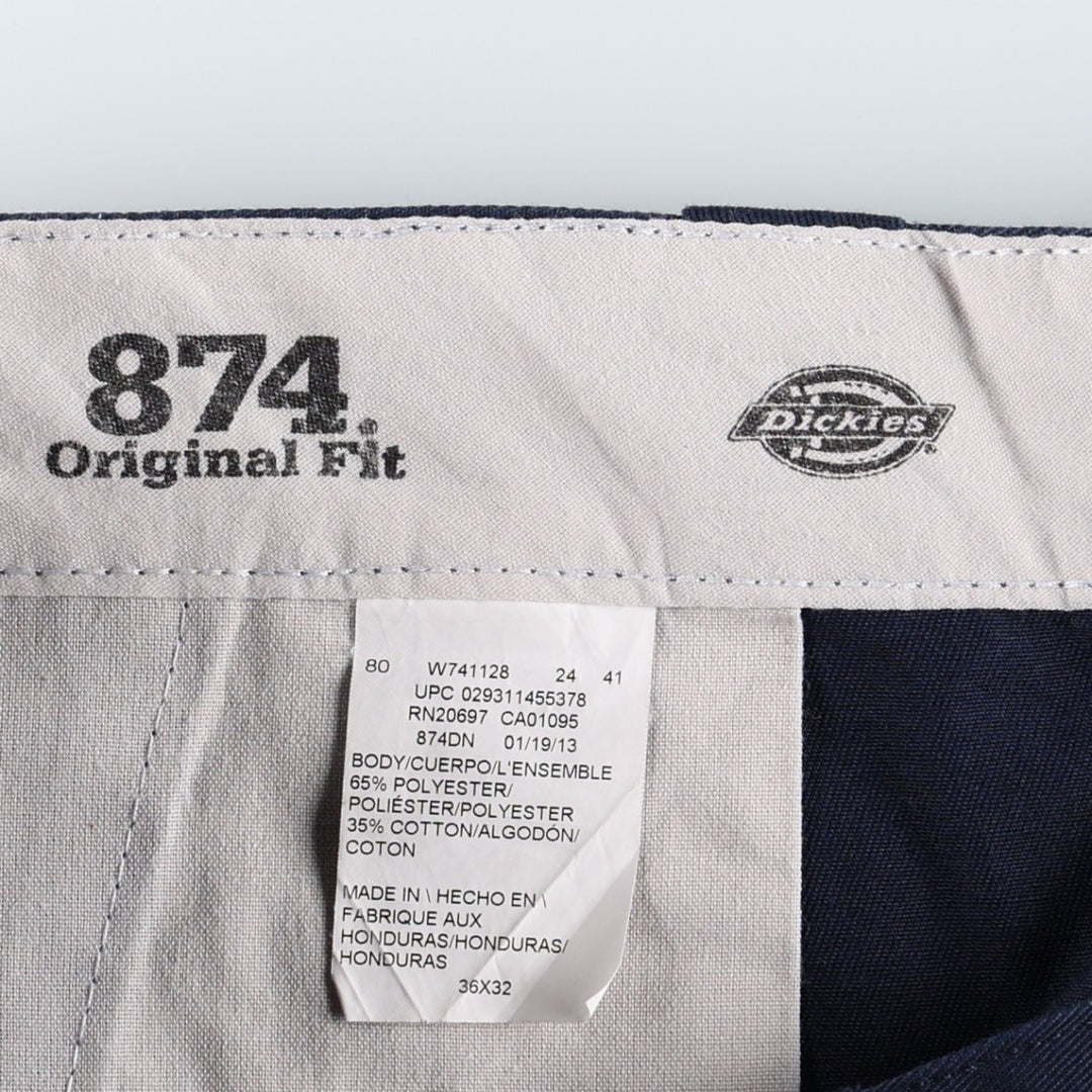 Dickies 874 Original Fit Work Pants, Men's W36 (approx.) polyester navy blue type Vintage Second Hand