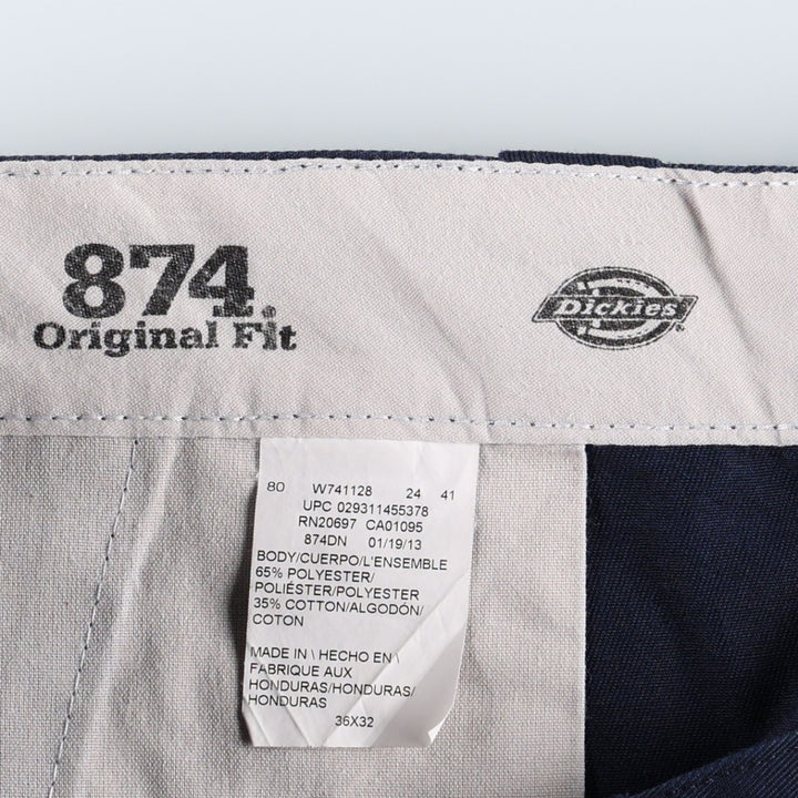 Dickies 874 Original Fit Work Pants, Men's W36 (approx.) polyester navy blue type Vintage Second Hand