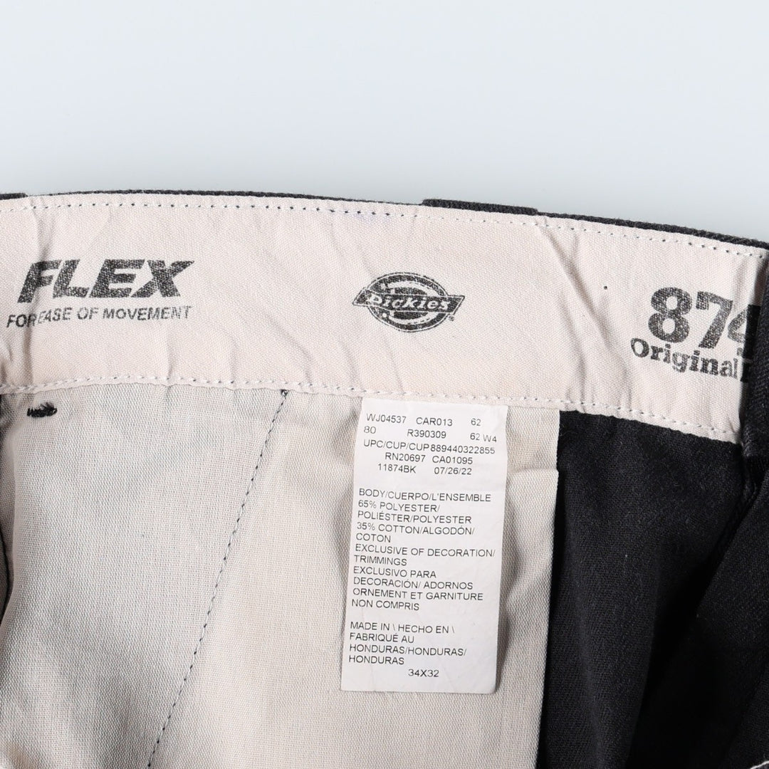 Dickies 874 Original Fit Work Pants, Men's, Size W34 polyester black type Vintage Second Hand