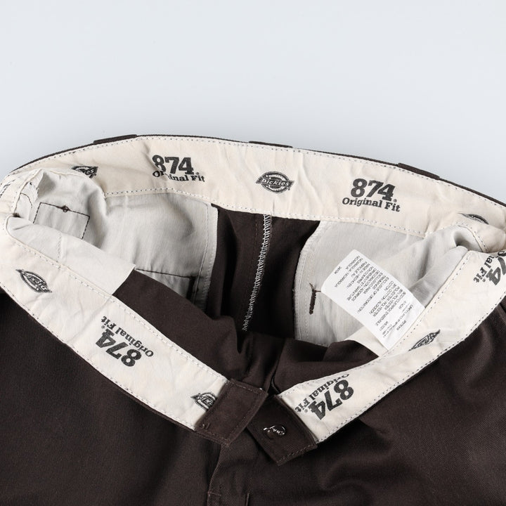 Dickies 874 Original Fit Work Pants, Men's, Size W34 polyester brown type Vintage Second Hand