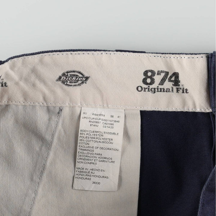 Dickies 874 Original Fit Work Pants for Men, W36 polyester navy blue type Vintage Second Hand