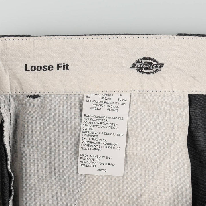 Dickies Loose Fit Work Pants, Men's, Size 36 polyester gray type Vintage Second Hand