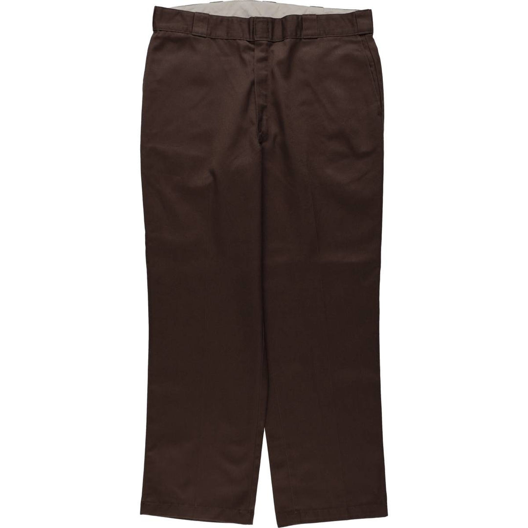 Dickies Work Pants Men's W37 polyester brown type Vintage Second Hand