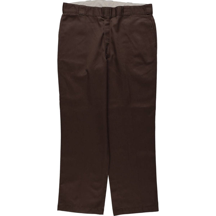 Dickies Work Pants Men's W37 polyester brown type Vintage Second Hand