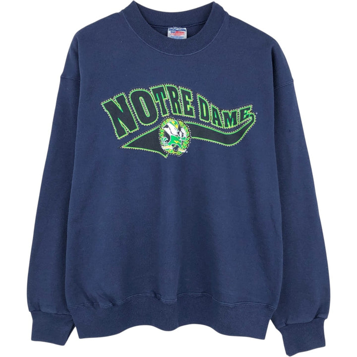 90'S ChampKnit by HANES Notre Dame University College Sweatshirt, Men's Size L (approx.), Vintage cotton navy blue type Vintage Second Hand