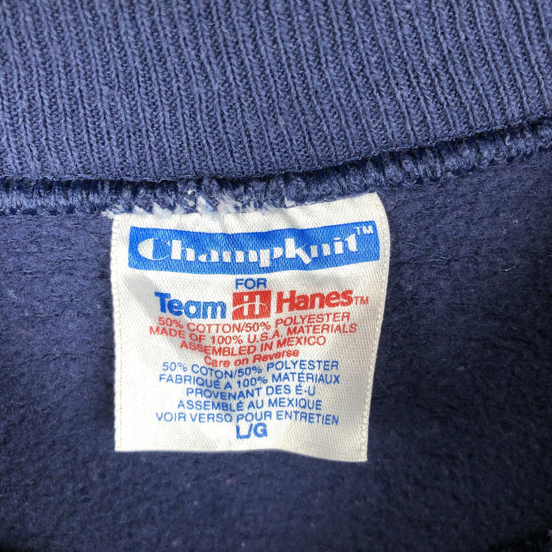 90'S ChampKnit by HANES Notre Dame University College Sweatshirt, Men's Size L (approx.), Vintage cotton navy blue type Vintage Second Hand