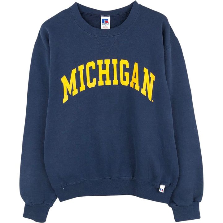 1990'S Russell MICHIGAN University of Michigan College Sweatshirt, Men's Size M (approx.), Vintage cotton navy blue type Vintage Second Hand