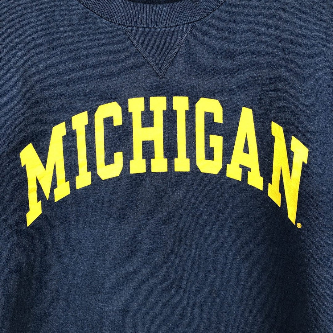 1990'S Russell MICHIGAN University of Michigan College Sweatshirt, Men's Size M (approx.), Vintage cotton navy blue type Vintage Second Hand