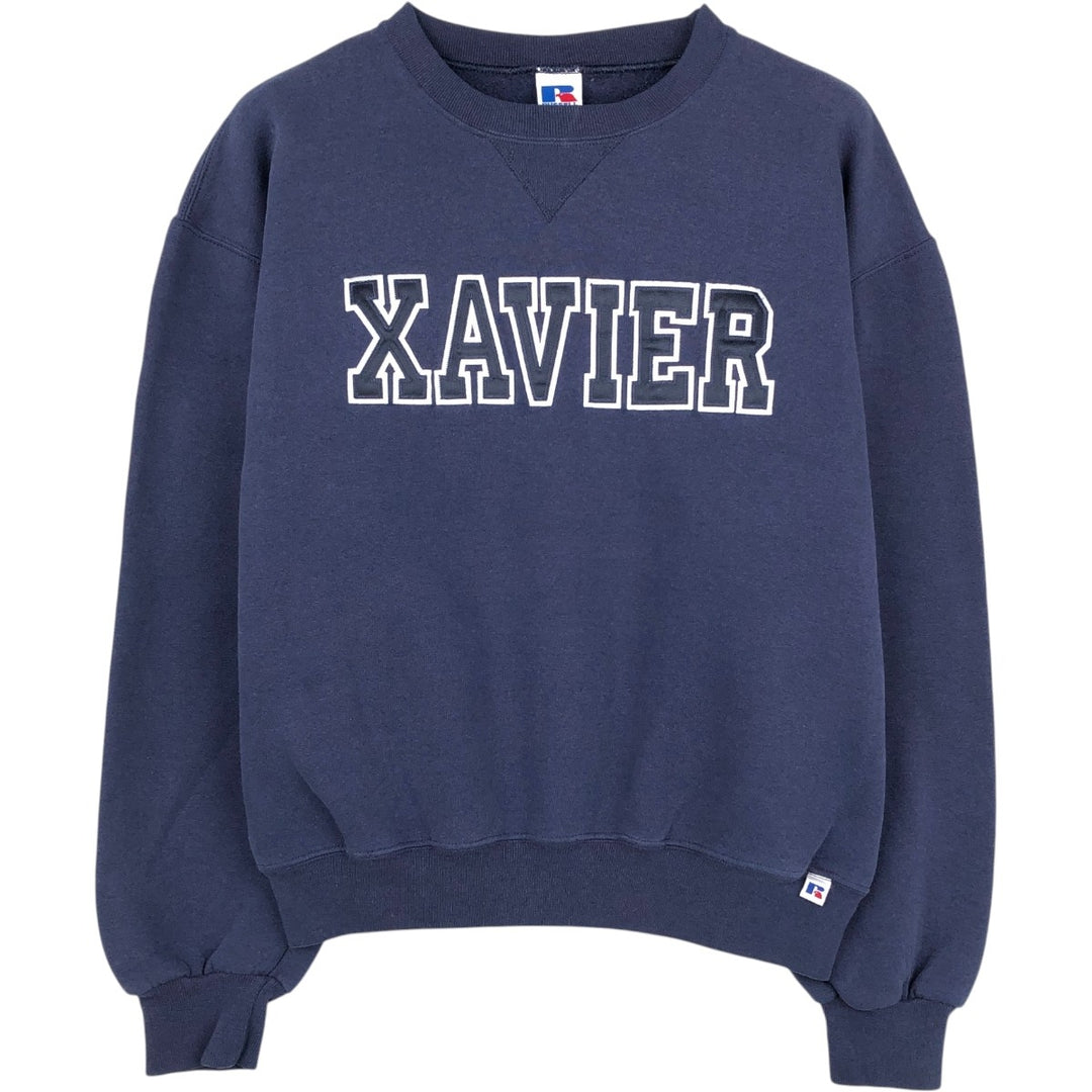 90'S Russell College Sweatshirt, Men's M Size Vintage cotton navy blue type Vintage Second Hand